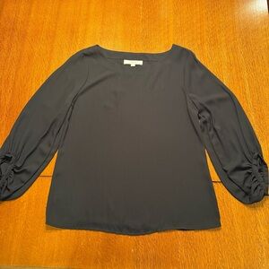 Loft Black Women's Blouse Balloon Sleeve